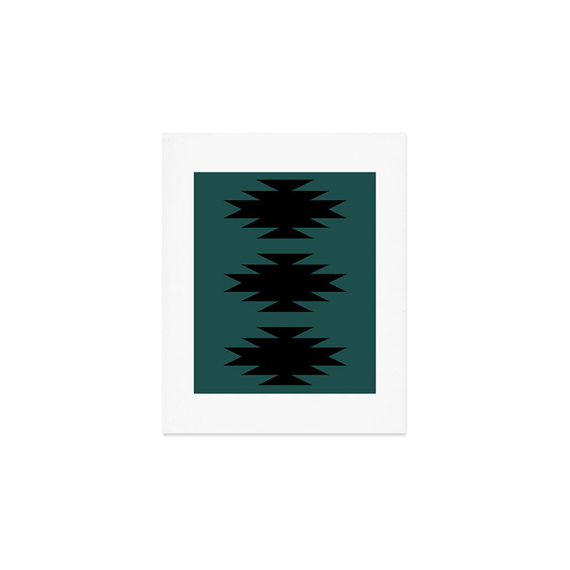 Geometric Southwestern Minimalism - Teal Green Art Print Gallery Image 1