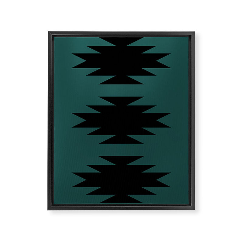 Geometric Southwestern Minimalism - Teal Green Framed Canvas Print Gallery Image 8