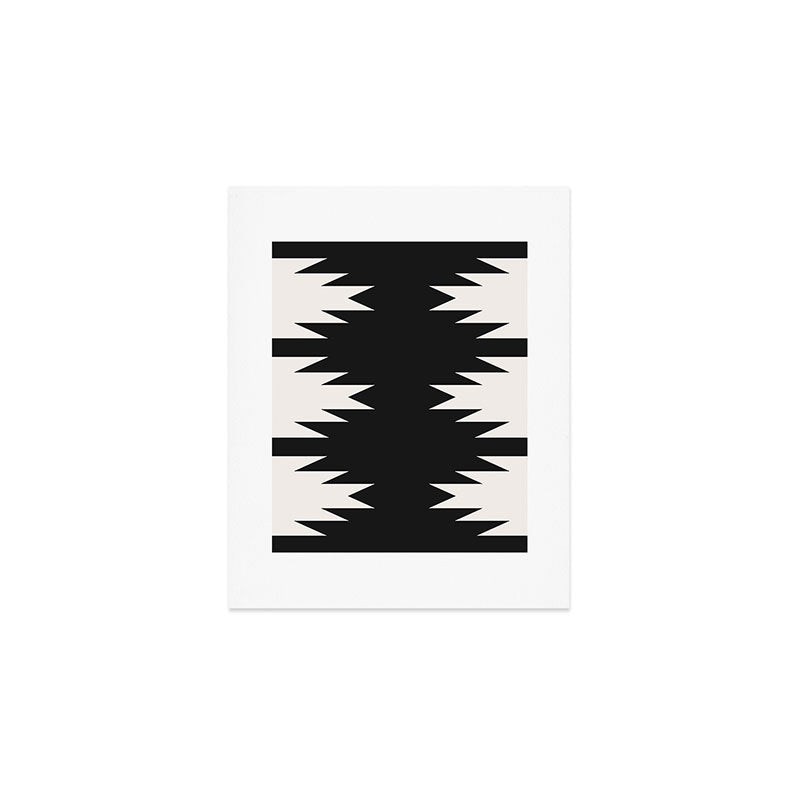 Geometric Southwestern Minimalism - Black and White Art Print Gallery Image 1
