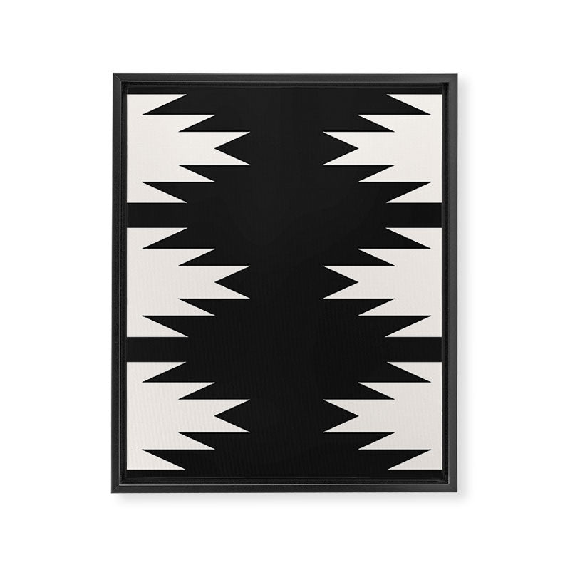 Geometric Southwestern Minimalism - Black and White Framed Canvas Print Gallery Image 8
