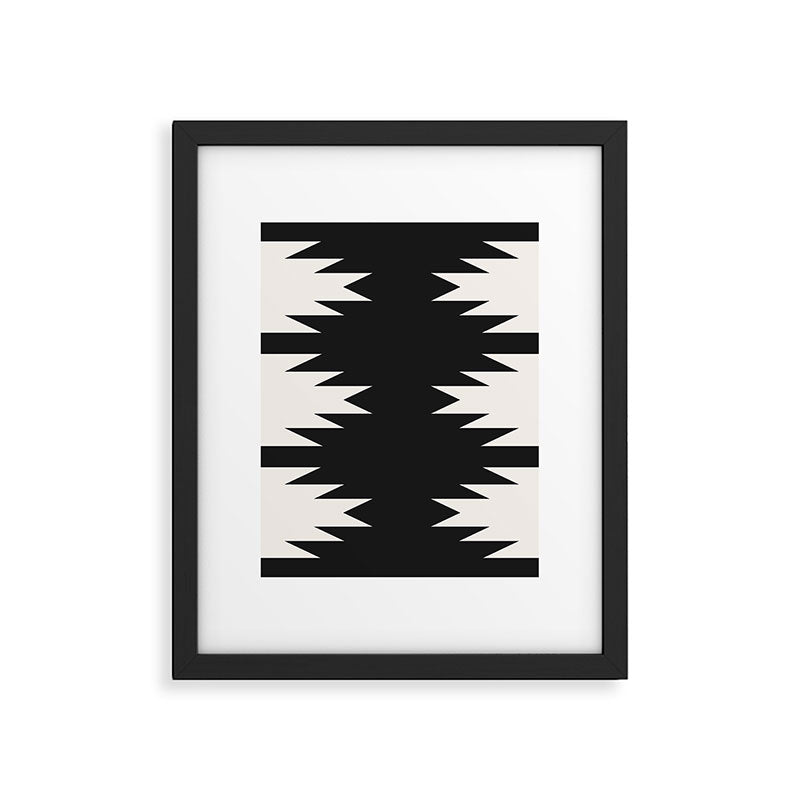Geometric Southwestern Minimalism - Black and White Framed Art Print Gallery Image 6