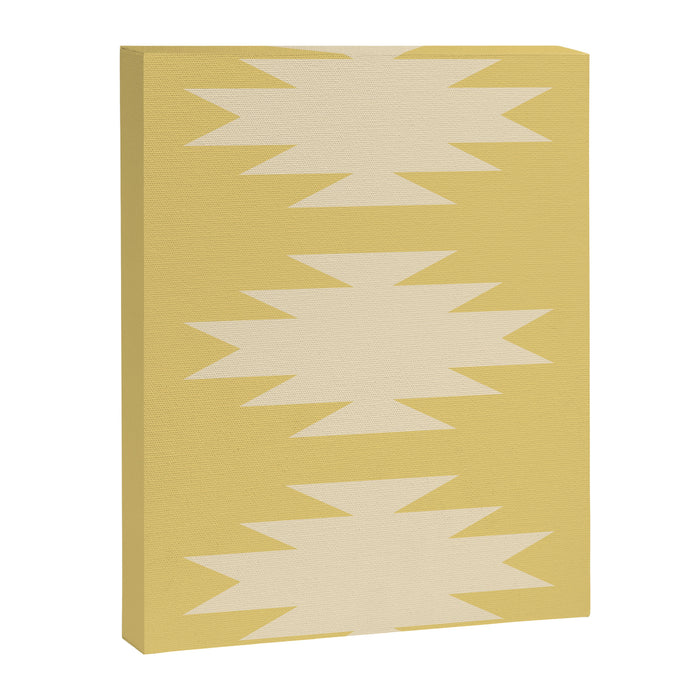 Geometric Southwestern Minimalism - Bright Golden Yellow Canvas Print Gallery Image 1
