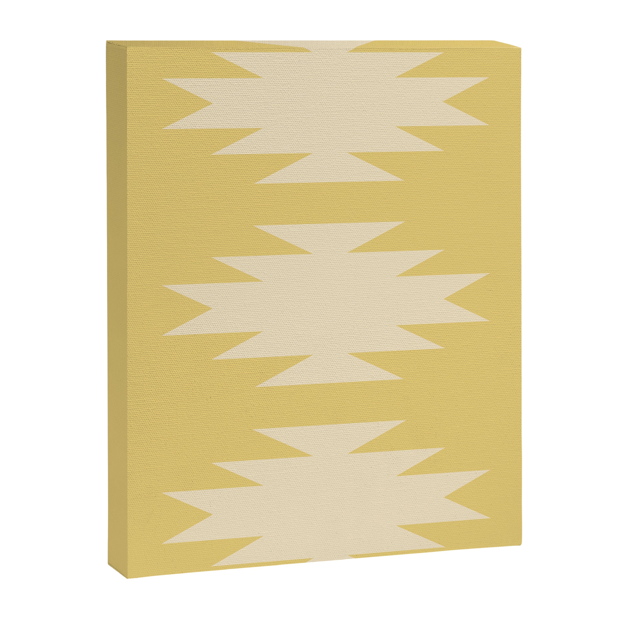 Geometric Southwestern Minimalism - Bright Golden Yellow Canvas Print Gallery Image 8