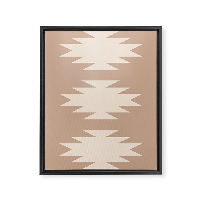 Geometric Southwestern Minimalism - Neutral Natural Beige Framed Canvas Print Gallery Image 1