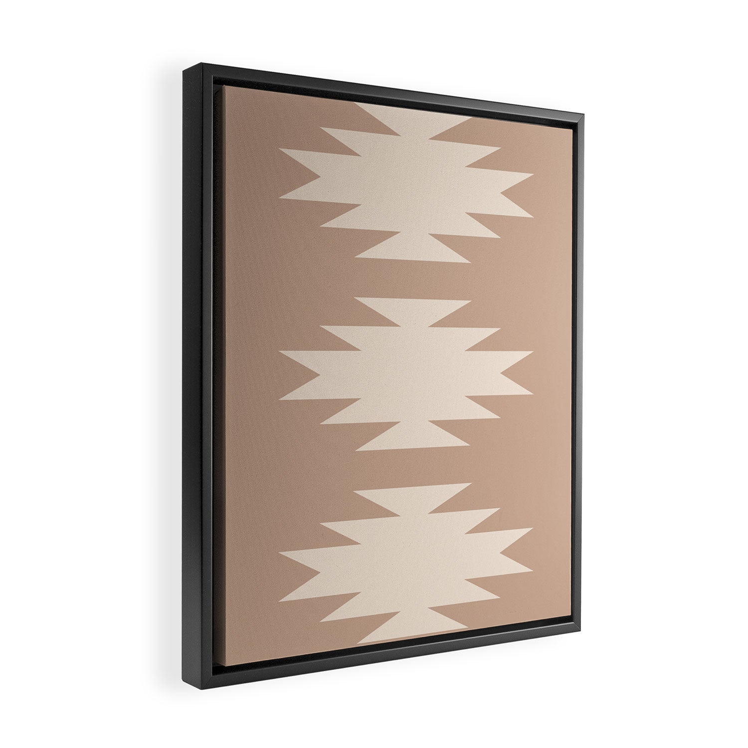 Geometric Southwestern Minimalism - Neutral Natural Beige Framed Canvas Print Gallery Image 2