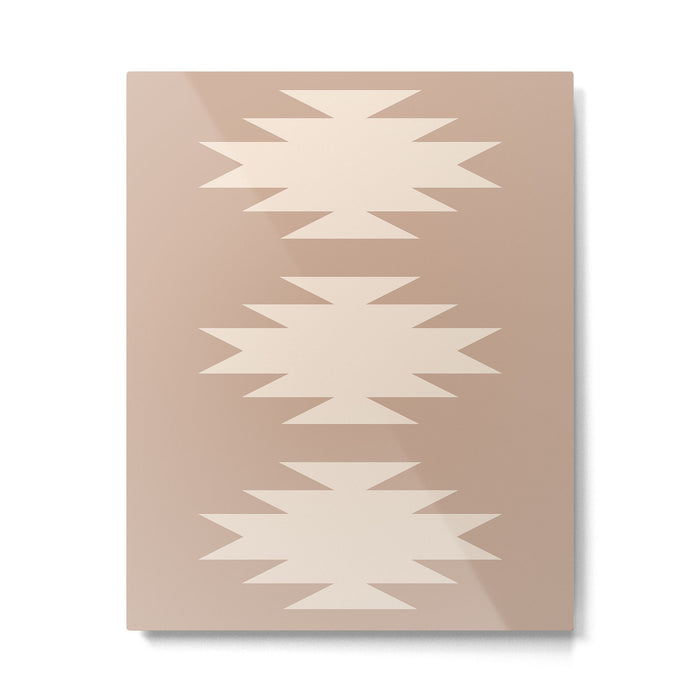 Geometric Southwestern Minimalism - Neutral Natural Beige Metal Print Gallery Image 1