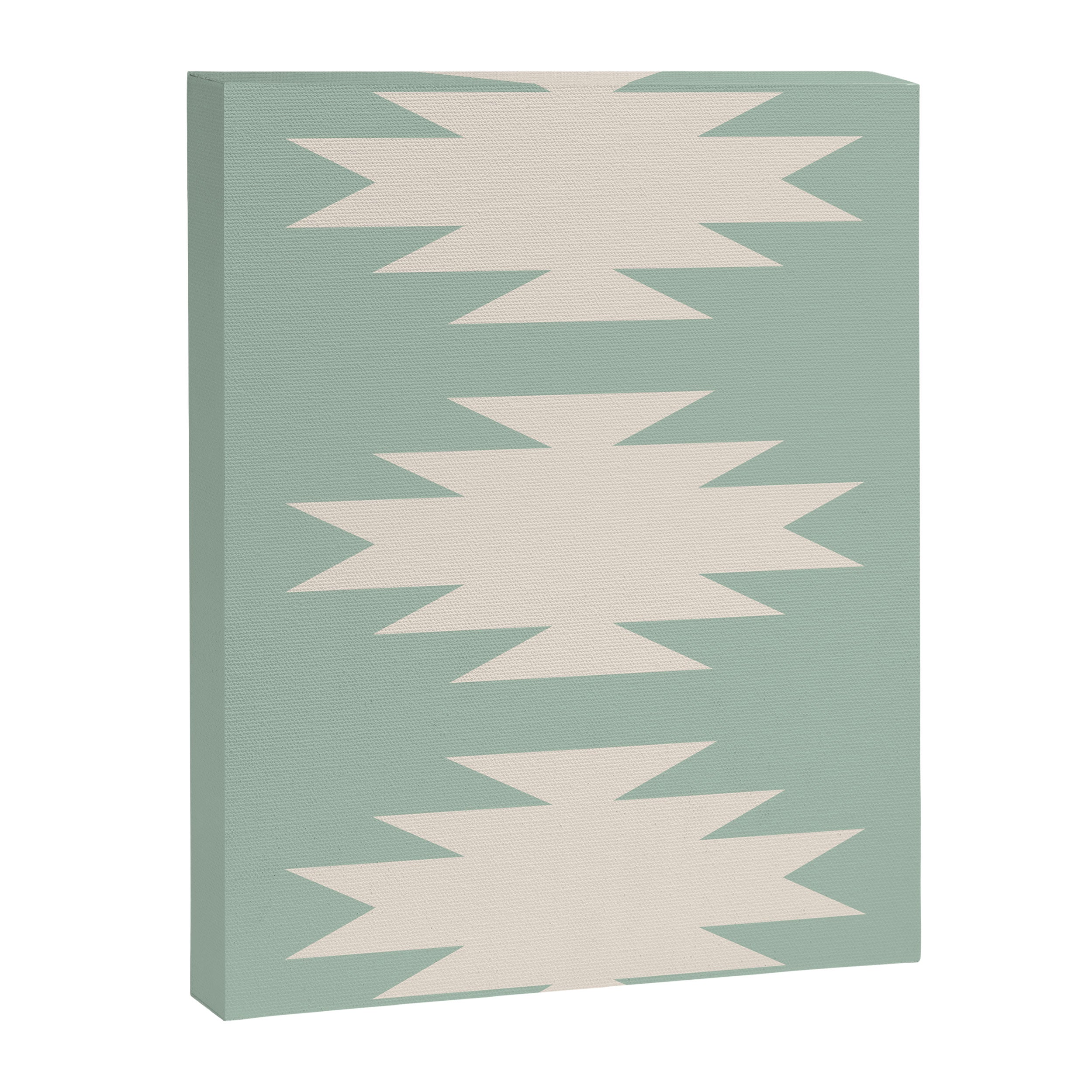 Geometric Southwestern Minimalism - Neutral Sage Green Canvas Print Gallery Image 8