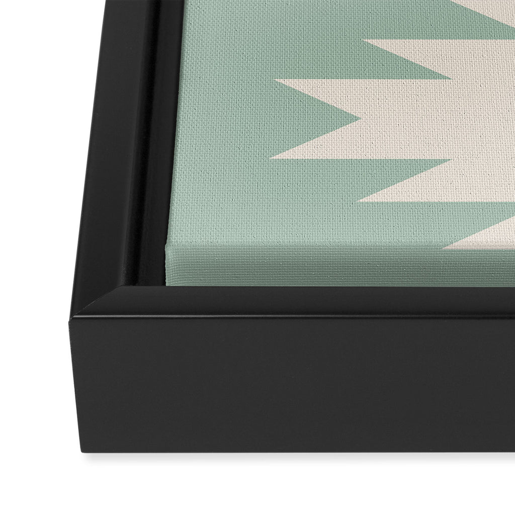 Geometric Southwestern Minimalism - Neutral Sage Green Framed Canvas Print Gallery Image 3