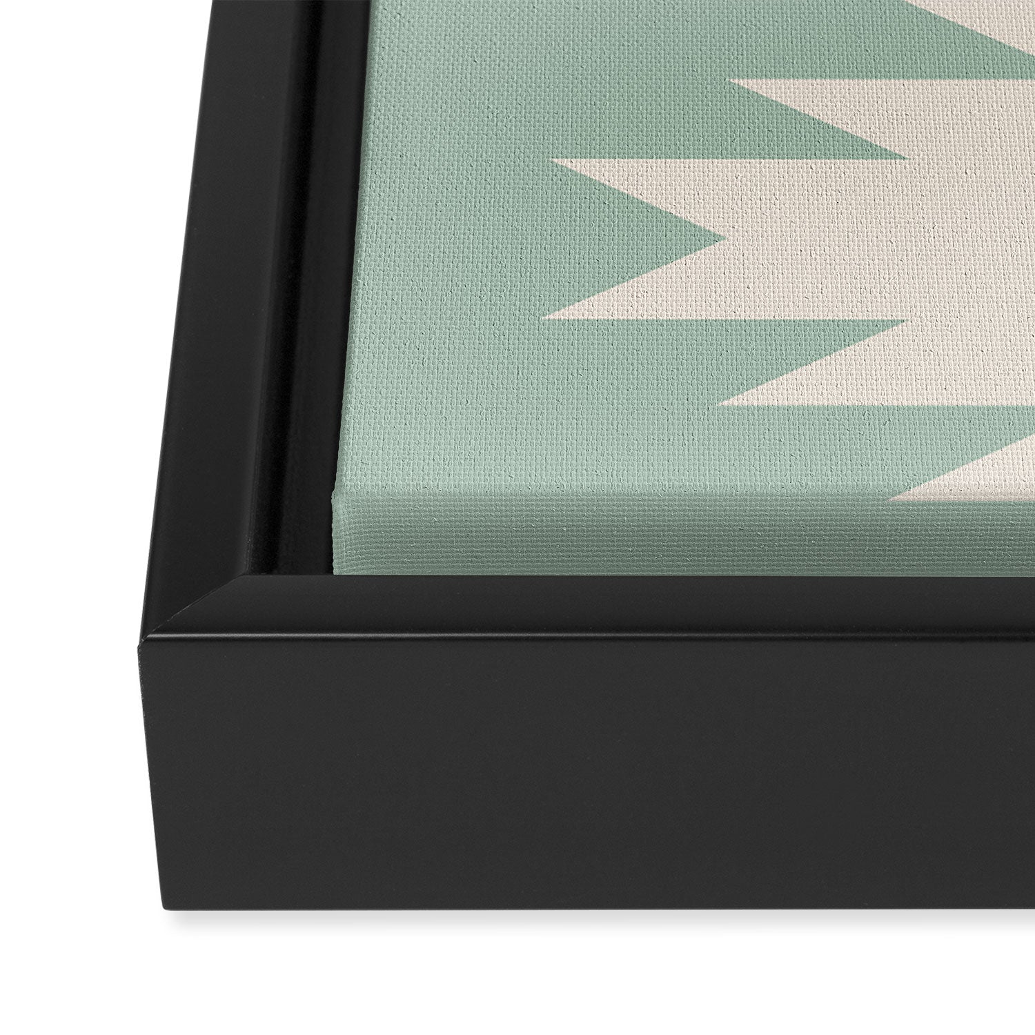 Geometric Southwestern Minimalism - Neutral Sage Green Framed Canvas Print Gallery Image 3