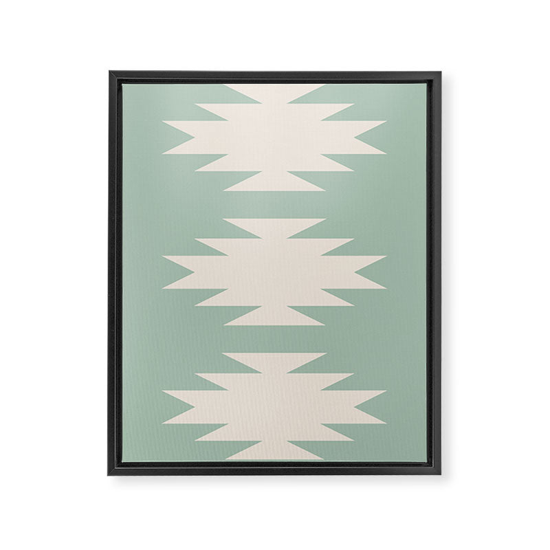 Geometric Southwestern Minimalism - Neutral Sage Green Framed Canvas Print Gallery Image 8