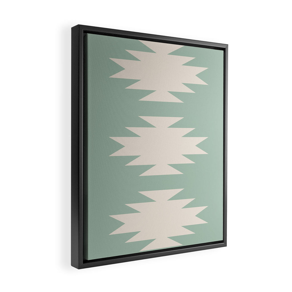 Geometric Southwestern Minimalism - Neutral Sage Green Framed Canvas Print Gallery Image 2