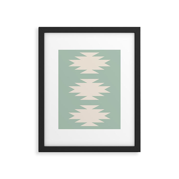 Geometric Southwestern Minimalism - Neutral Sage Green Framed Art Print Gallery Image 1