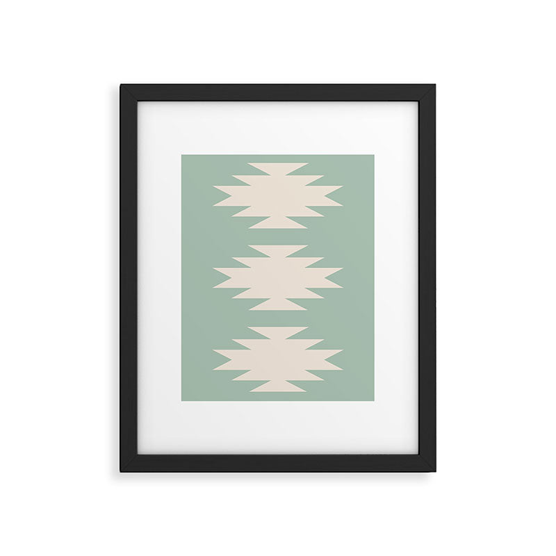 Geometric Southwestern Minimalism - Neutral Sage Green Framed Art Print Gallery Image 6