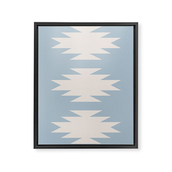 Geometric Southwestern Minimalism - Soft Sky Blue Framed Canvas Print Gallery Image 1
