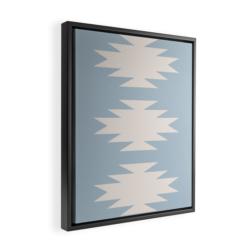 Geometric Southwestern Minimalism - Soft Sky Blue Framed Canvas Print Gallery Image 2