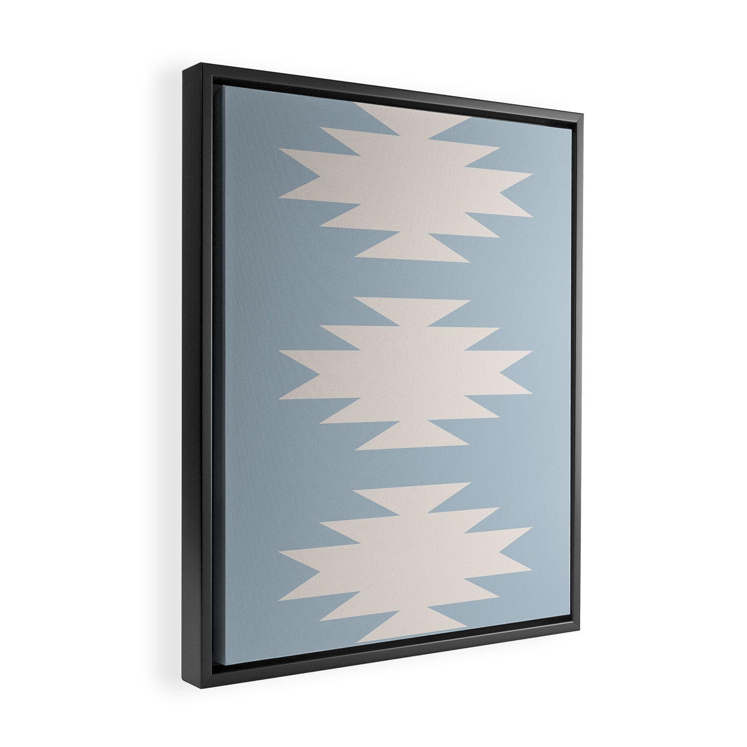 Geometric Southwestern Minimalism - Soft Sky Blue Framed Canvas Print Gallery Image 2