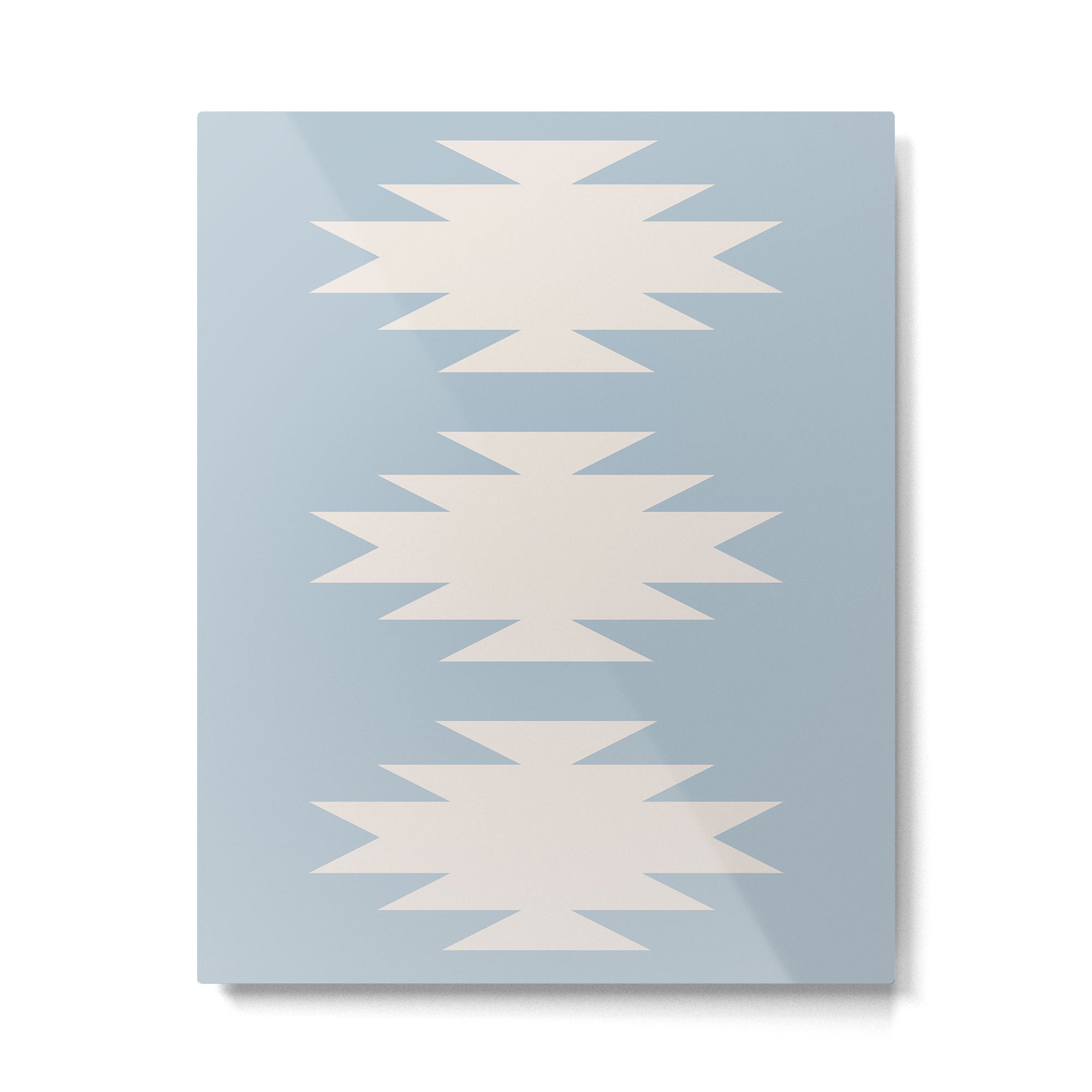 Geometric Southwestern Minimalism - Soft Sky Blue Metal Print Gallery Image 6