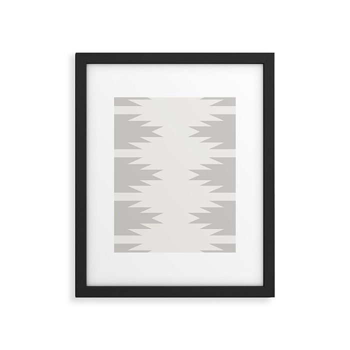Geometric Southwestern Minimalism - White and Grey Framed Art Print Gallery Image 1