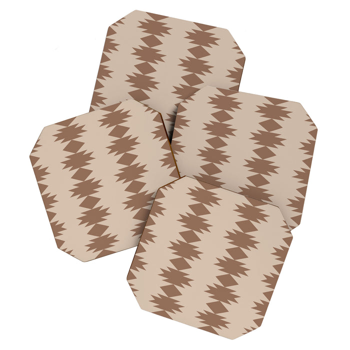  Geometric Southwestern Pattern XLV Desert Beige Coaster Gallery Image 1