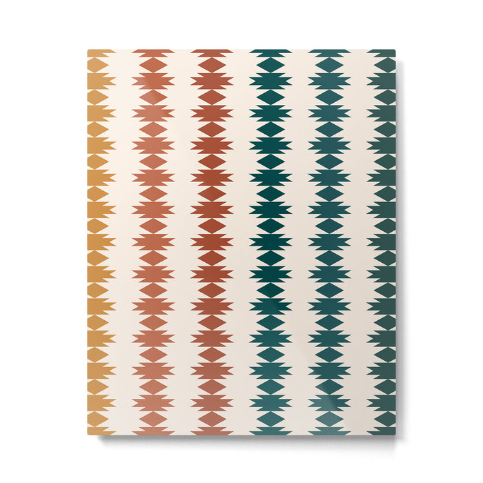 Geometric Southwestern Pattern XXXII Metal Print Gallery Image 1