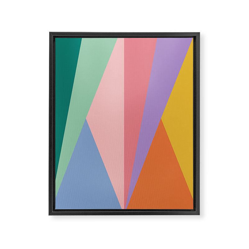 Geometric Triangles I Bright Pastel Framed Canvas Print Gallery Image 6