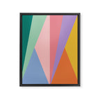 Geometric Triangles I Bright Pastel Framed Canvas Print Gallery Image 6