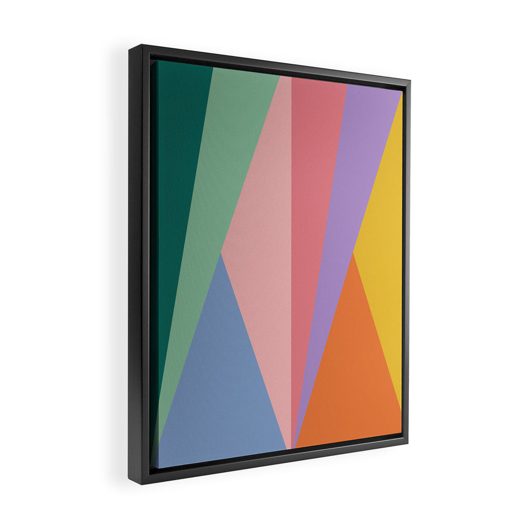 Geometric Triangles I Bright Pastel Framed Canvas Print Gallery Image 2