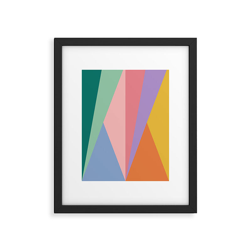 Geometric Triangles I Bright Pastel Framed Art Print Gallery Image 5