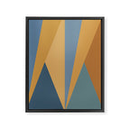 Geometric Triangles IX Blue and Orange Framed Canvas Print Gallery Image 6