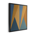 Geometric Triangles IX Blue and Orange Framed Canvas Print Gallery Image 2