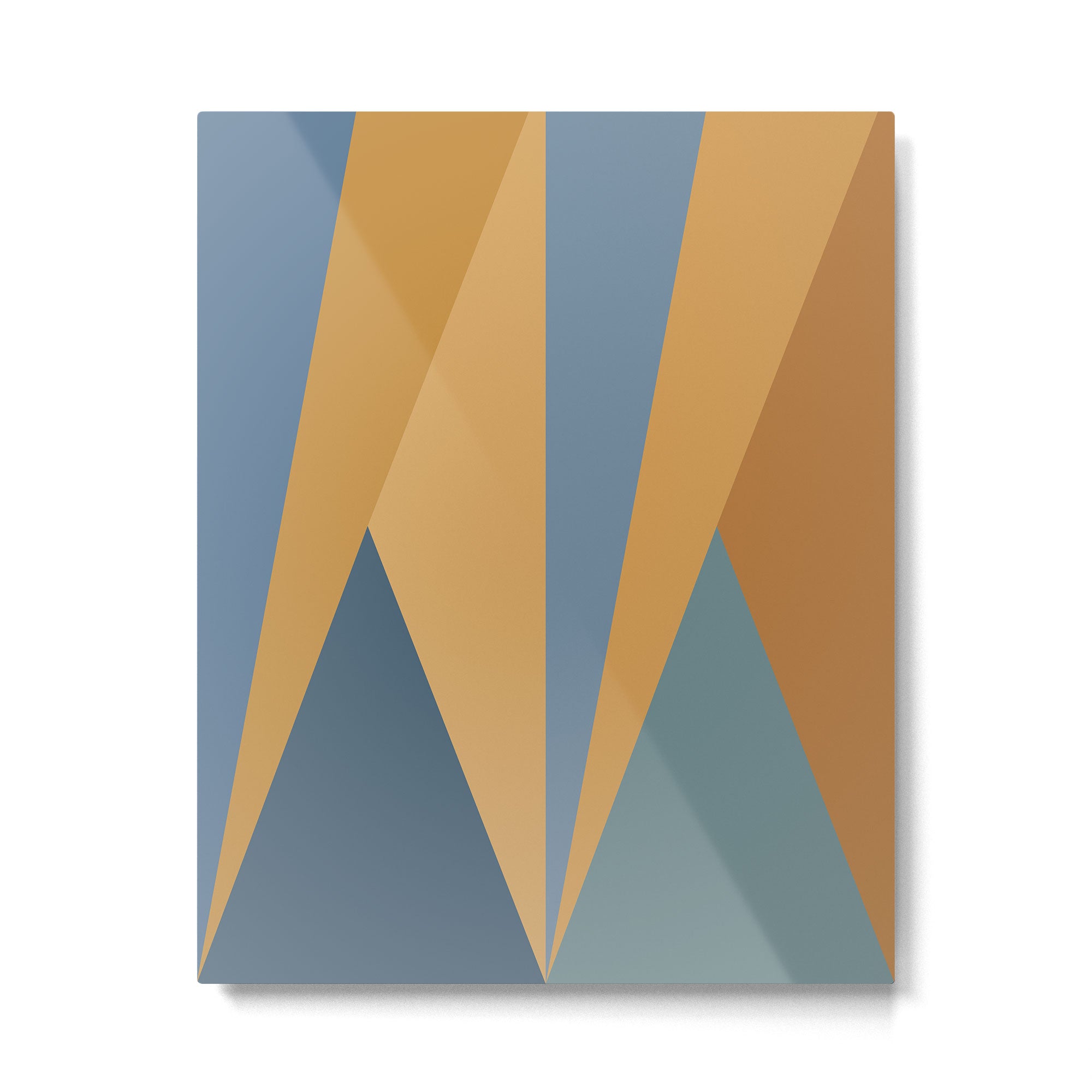 Geometric Triangles IX Blue and Orange Metal Print Gallery Image 4