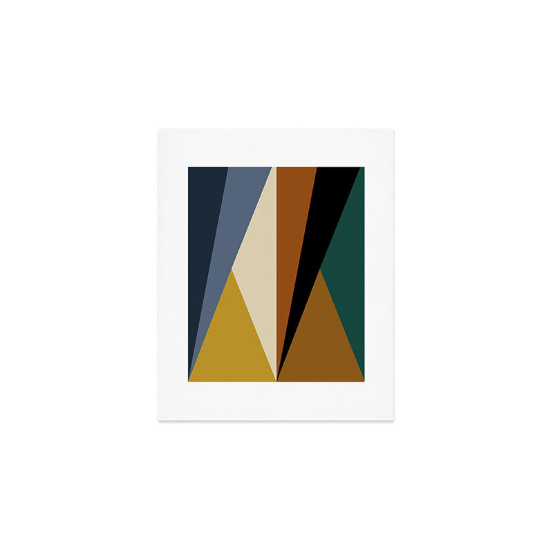 Geometric Triangles V Bold Vintage Art Print Gallery Image 1