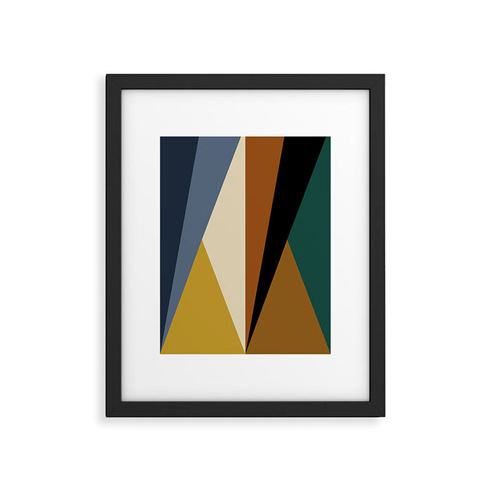 Geometric Triangles V Bold Vintage Framed Art Print Gallery Image 1