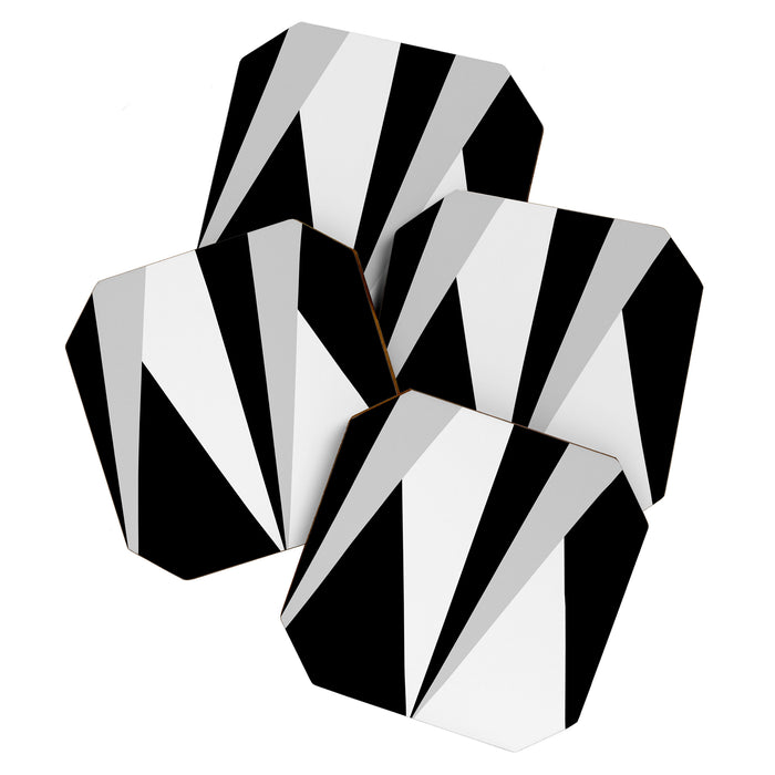 Geometric Triangles VI Black and White Coaster Gallery Image 1