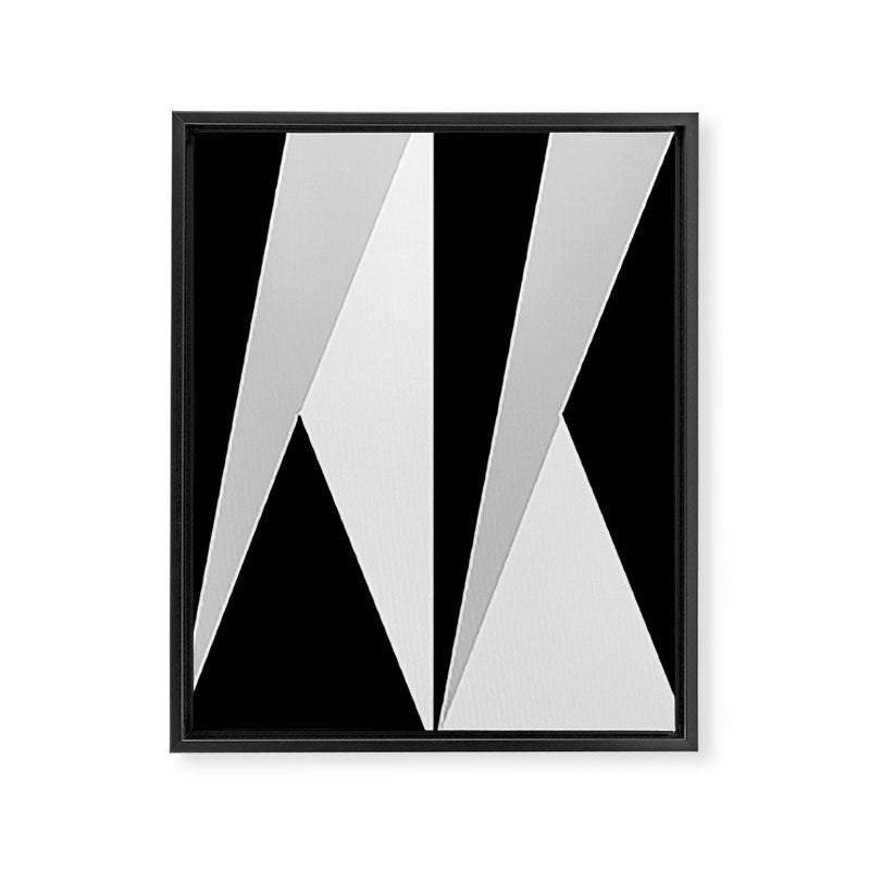 Geometric Triangles VI Black and White Framed Canvas Print Gallery Image 6
