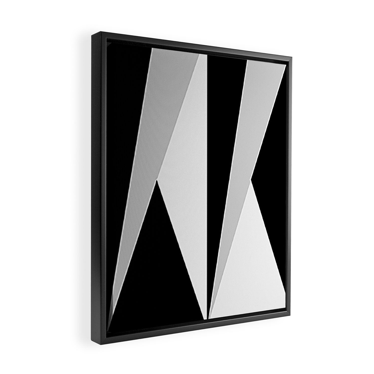 Geometric Triangles VI Black and White Framed Canvas Print Gallery Image 2