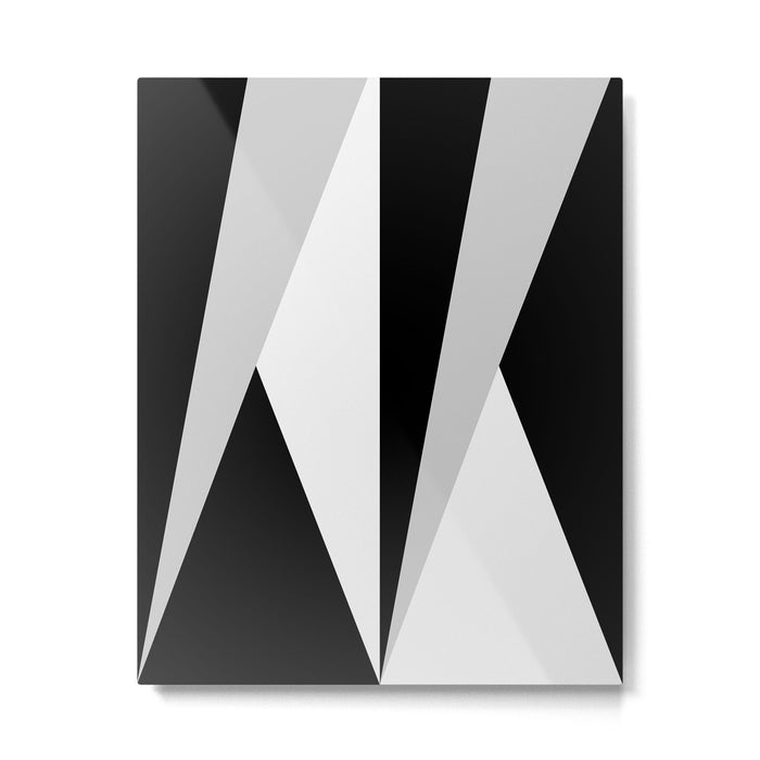 Geometric Triangles VI Black and White Metal Print Gallery Image 1