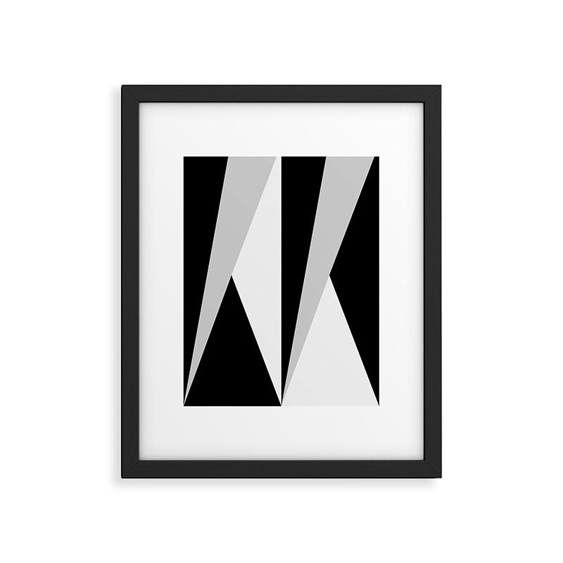 Geometric Triangles VI Black and White Framed Art Print Gallery Image 5
