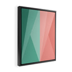 Geometric Triangles VII Pink and Green Framed Canvas Print Gallery Image 2