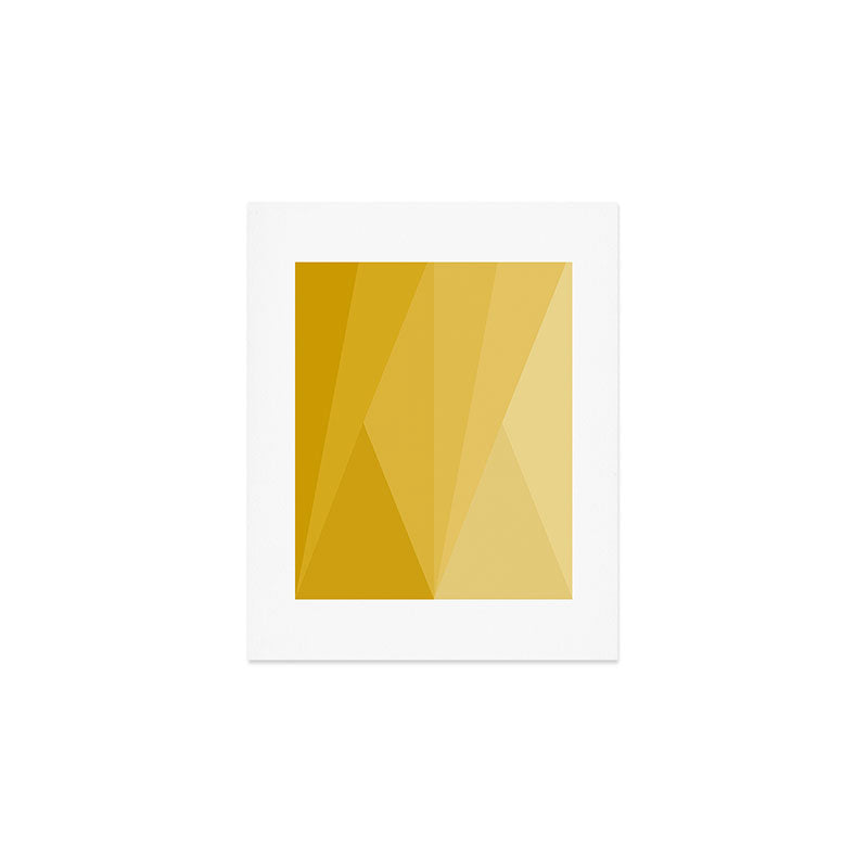 Geometric Triangles VIII Golden Yellow Art Print Gallery Image 1