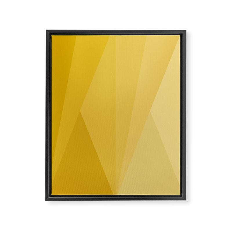 Geometric Triangles VIII Golden Yellow Framed Canvas Print Gallery Image 6