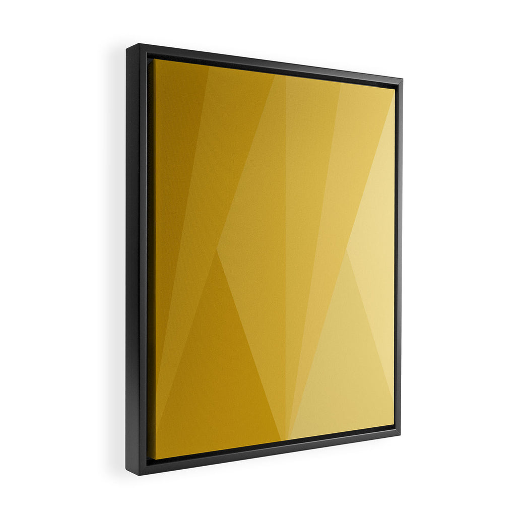 Geometric Triangles VIII Golden Yellow Framed Canvas Print Gallery Image 2