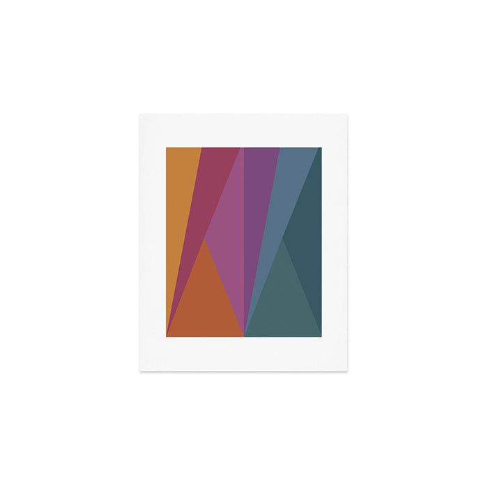 Geometric Triangles X Retro Rainbow Art Print Gallery Image 1