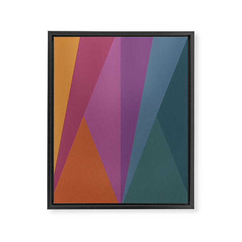 Geometric Triangles X Retro Rainbow Framed Canvas Print Gallery Image 6