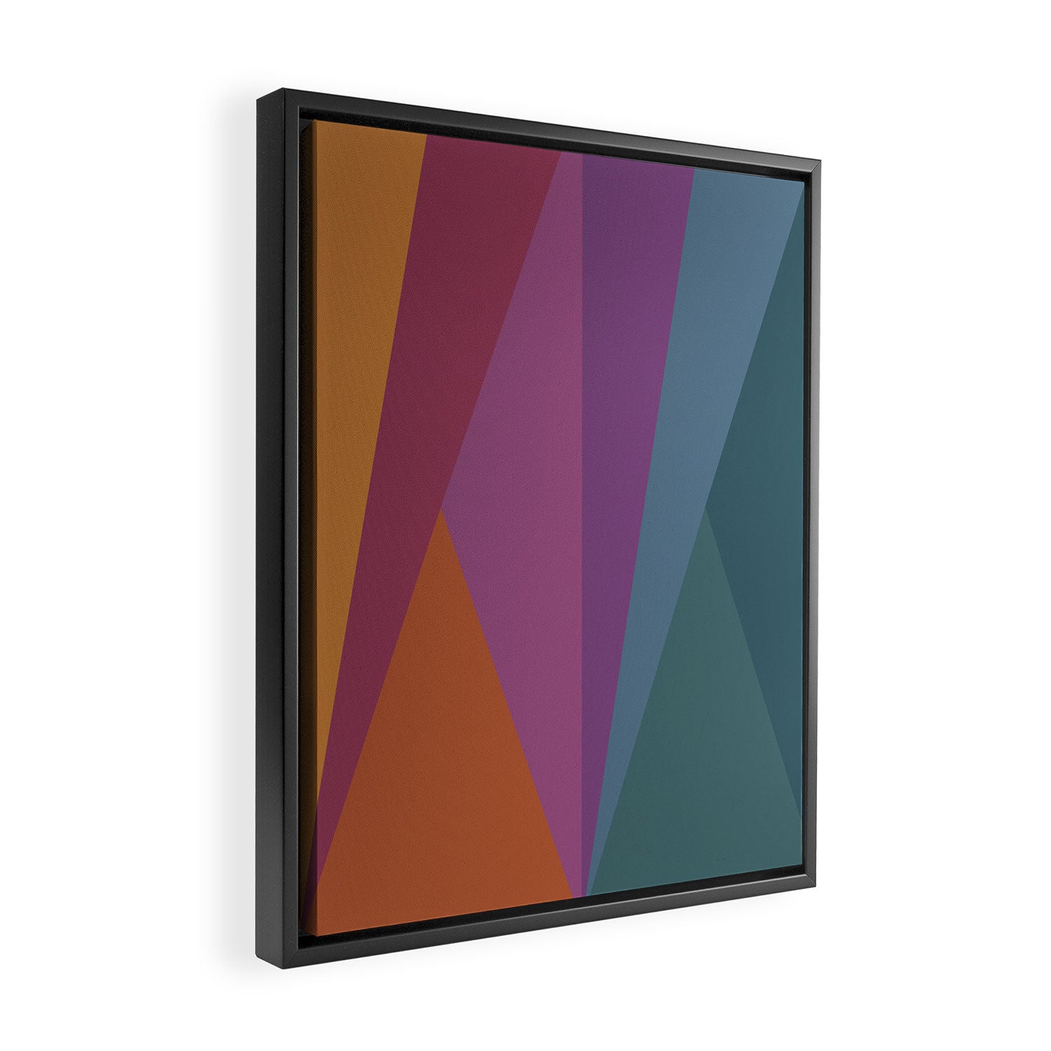 Geometric Triangles X Retro Rainbow Framed Canvas Print Gallery Image 2