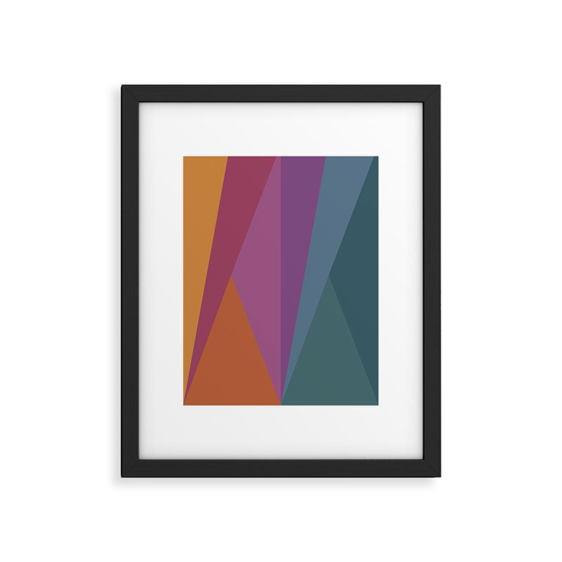 Geometric Triangles X Retro Rainbow Framed Art Print Gallery Image 5