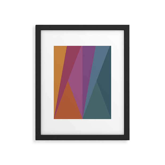 Geometric Triangles X Retro Rainbow Framed Art Print Gallery Image 1