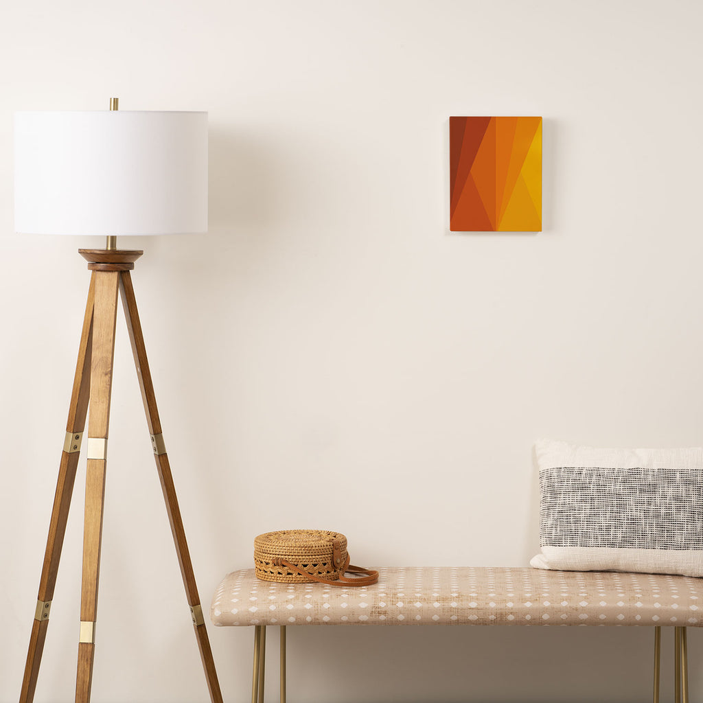 Geometric Triangles XI Retro Orange Canvas Print Gallery Image 2