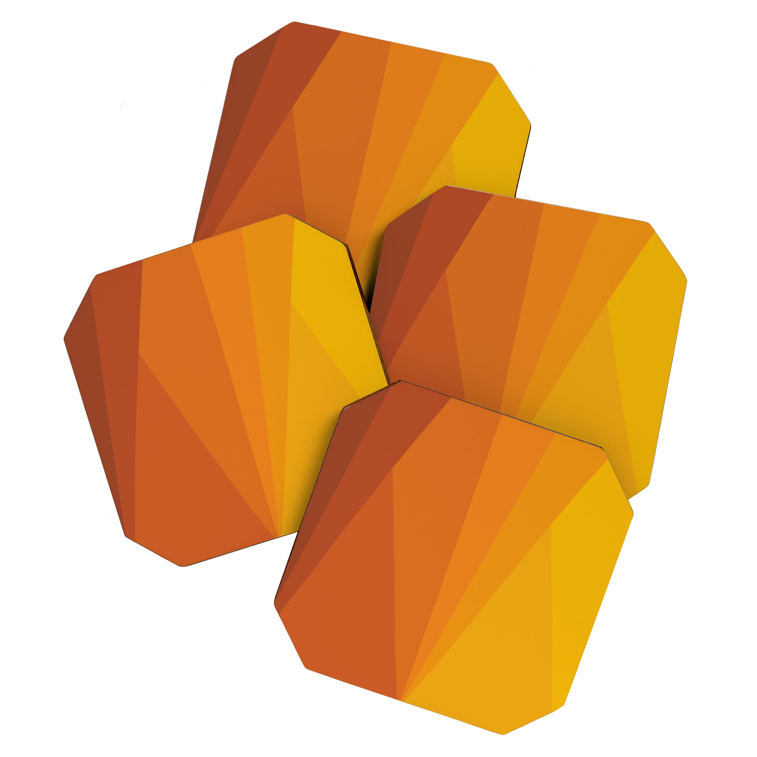 Geometric Triangles XI Retro Orange Coaster Gallery Image 1