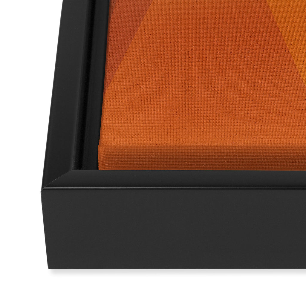 Geometric Triangles XI Retro Orange Framed Canvas Print Gallery Image 3
